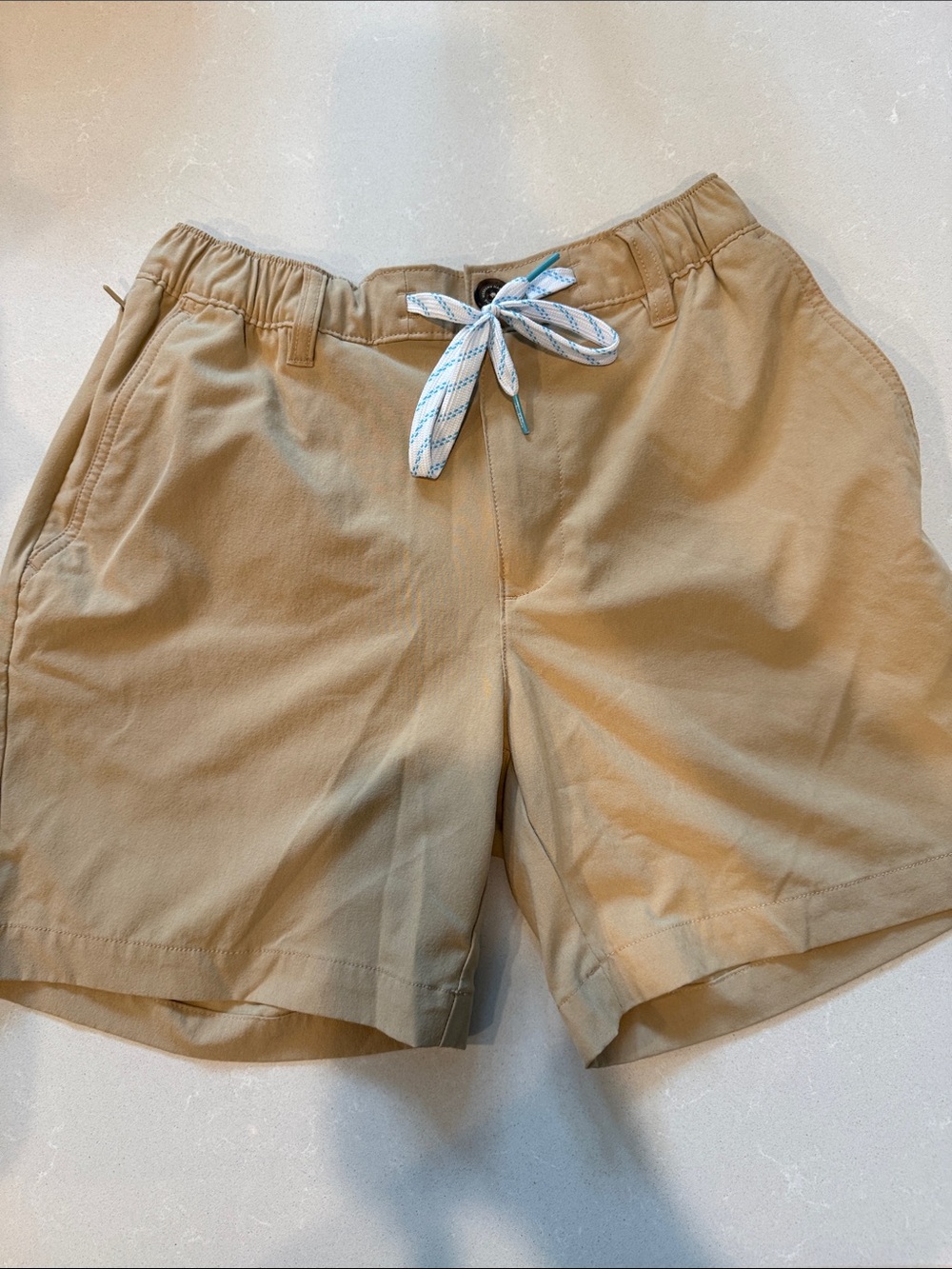 chubbies Tan Flat-Front Men’s Shorts with Drawstring
